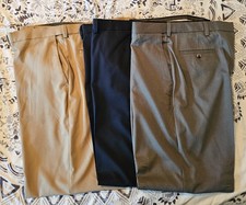 3 PAIR  Haggar Mens  Classic-Fit Pleated Cool...