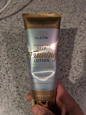 Gleow Self Tanner Self Tanning Lotion for Face & Body MEDIUM 7.5 oz EXP  3/27