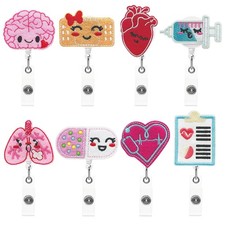 8 PCS Nurse Badge Reels Cute Retractable ID Clip Doctor Student Lanyard Gift