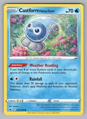 CASTFORM RAINY FORM 033/198 C CHILLING REIGN POKEMON NM CRE 2021