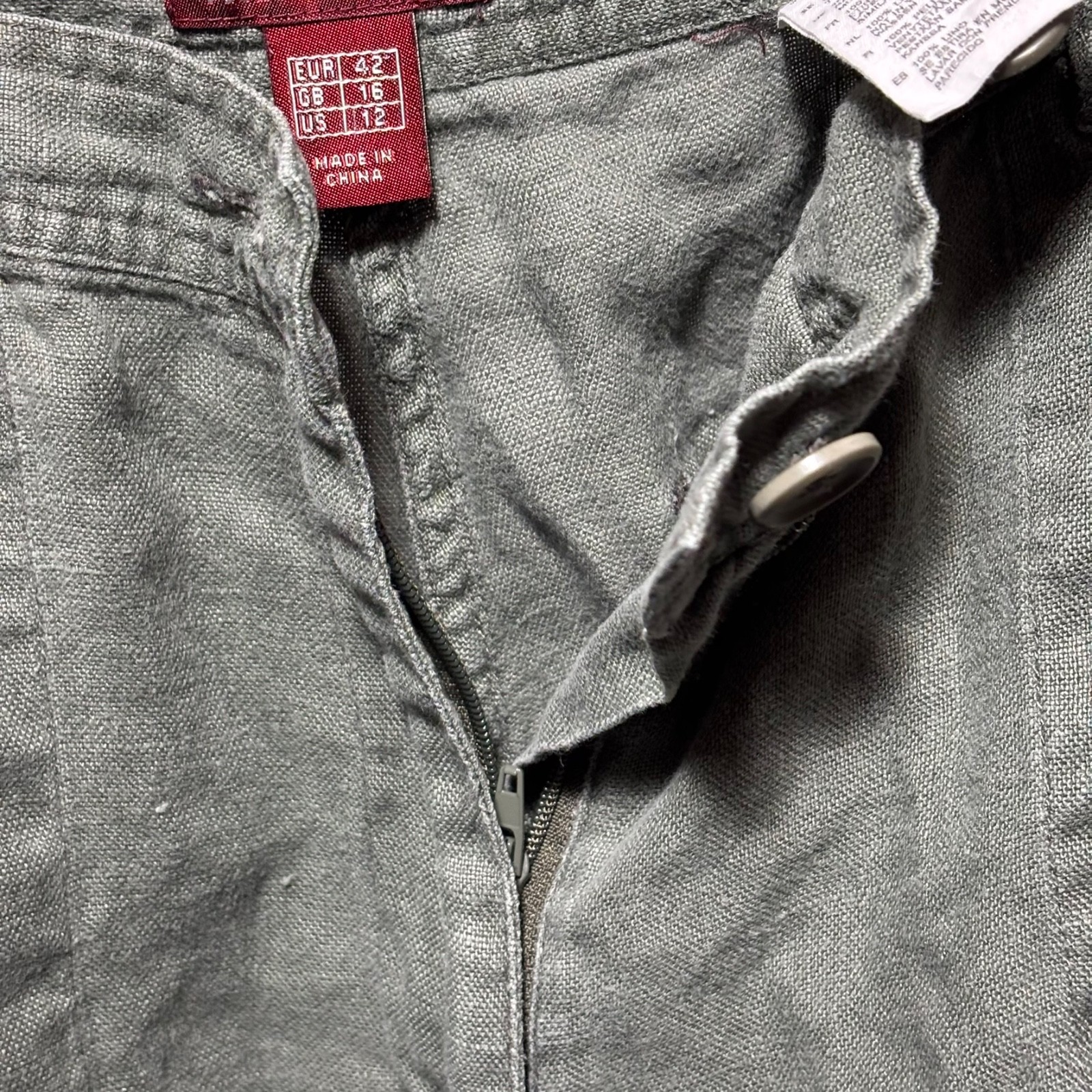 H&M Womens Wide Leg Linen Pants Size 10 Chocolate Brown Lightweight Casual thumbnail 9