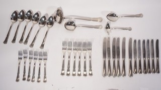 34 Piece Bell Roneusil Cutlery Set for 6 People Solingen Rococo Style Decor