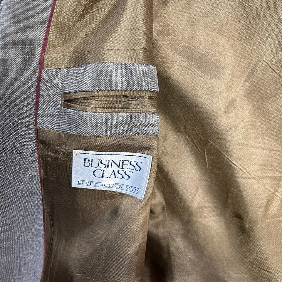 Abrigo Deportivo De Colección Levi’s Business Class Hombre Blazer 42R Marrón Mezcla Lana 2 Botones Foto 2 de 4