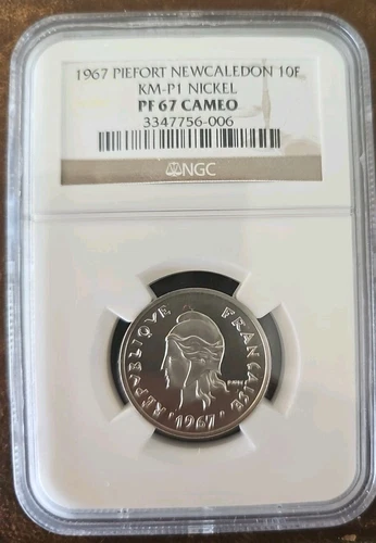 1967 New Caledonia Nickel 10 Francs NGC PF 67  CAMEO , PIEFORT  - KM-P1