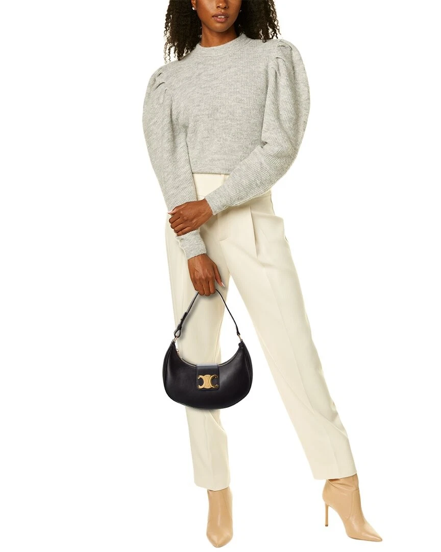 Celine Ava Triomphe Borsa a tracolla media in pelle da donna nera