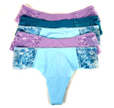 Victoria's Secret VS No Show Thong Panties - 5 Pack Bundle - Medium - Lace- New