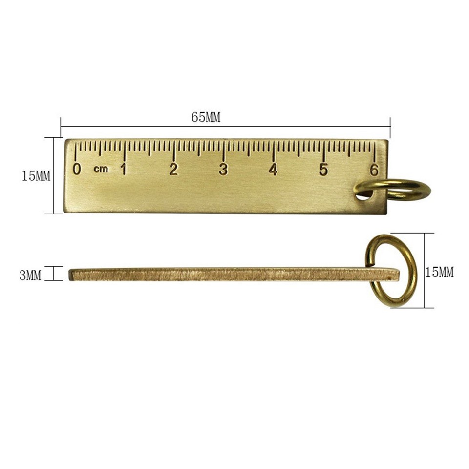 1PC 6cm Small Copper Ruler 3mm Thickened Brass Metal Ruler Copper Key ...