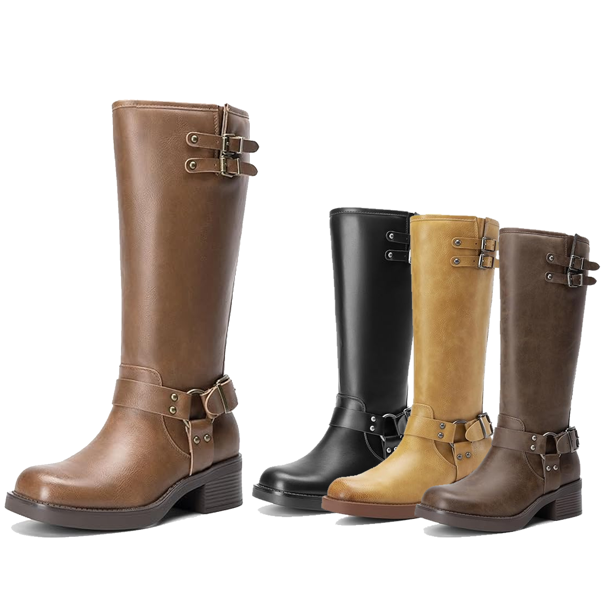 High Heel Low Heel Womens Motorcycle Boots GLOBALWIN Womens