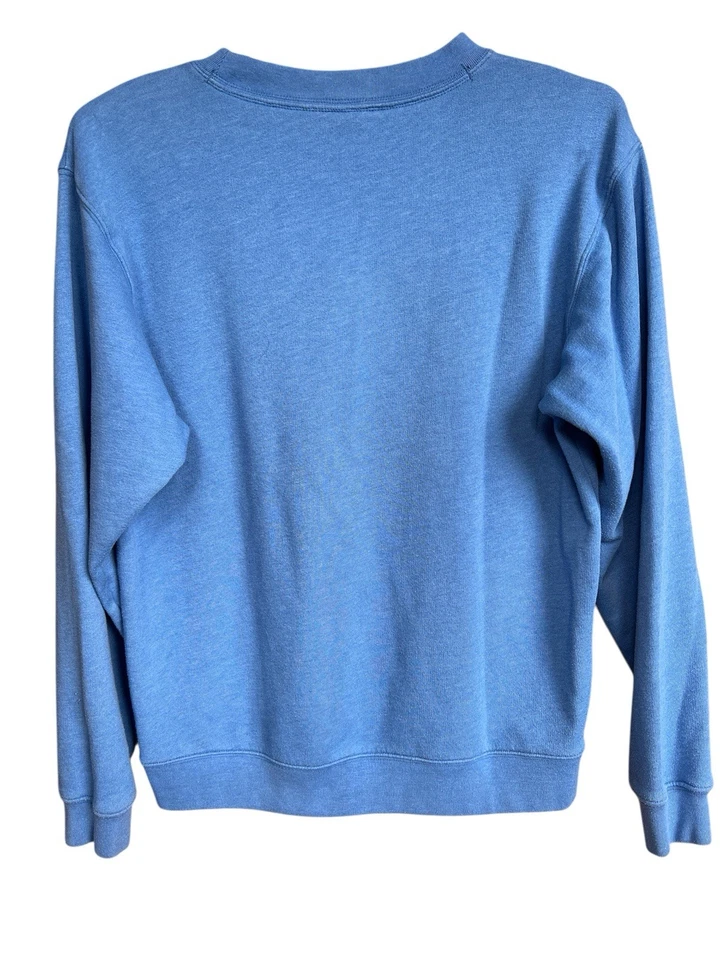 Pink Love Victoria’s Secret Pullover Sweatshirt Womens Sz Med Blue Cotton Blend - Image 4 of 4