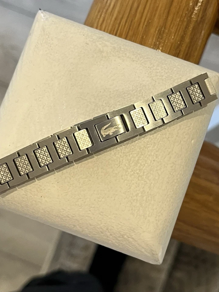 Lacoste Men's Silver Stainless Steel Bracelet Designer Accessory - Image 4 of 4