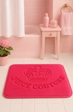 Juicy Couture Crown Pink Memory Foam Bathroom Shower Rug Mat NEW SHIPS FAST