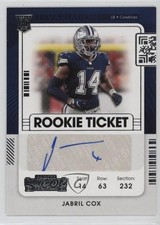 2021 Panini Contenders Rookie Ticket Variation Jabril Cox #201 Auto 0vp0