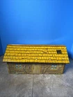 Vintage 1960s MARX Tin Litho Building Playset Log Cabin With Support Bar.