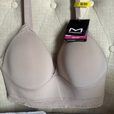 Maidenform DM2322-JDQ Women's Sz M/DD Blush Pink Lace Trim Triangle Rib Bralette