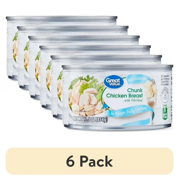 (pacote com 6) Ótimo Valor Menos Peito de Frango Pedaço de Sódio com Costela Carne, em Água, F - Imagem 2 de 4