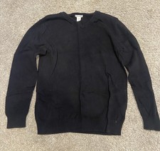 Amazon Essentials Kids XL Black V-neck Long Sleeve Sweater