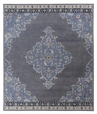 Bryson Indigo Handmade Tufted Traditional Style 100 Wool Area Rug  Carpet
