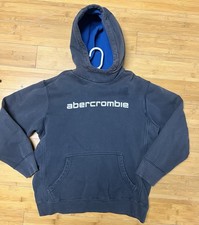 Felpa con cappuccio vintage Abercrombie & Fitch atletica marina