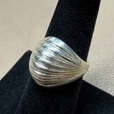 .925 Dome Swirl Style Sterling Silver Ring Size 6