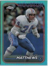 2024 Topps Chrome #190 Bruce Matthews Aqua Refractor #/199