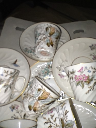 Antik Nachlass Charles Ahrenfeldt Floral mit Schmetterlingen Demitasse Set 1920-1929 - Bild 18 von 24