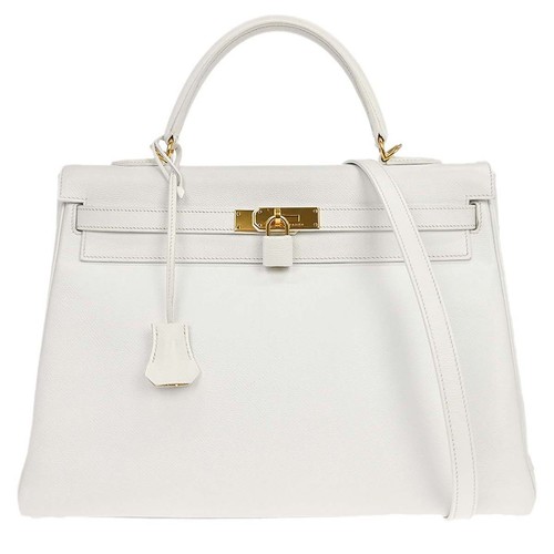Hermes White Epsom Kelly 35 Retourne 2way Handbag 63.S □I 167087
