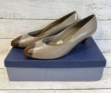 SELBY Womens Shoes Creme Leather, Heels Pump Size 10