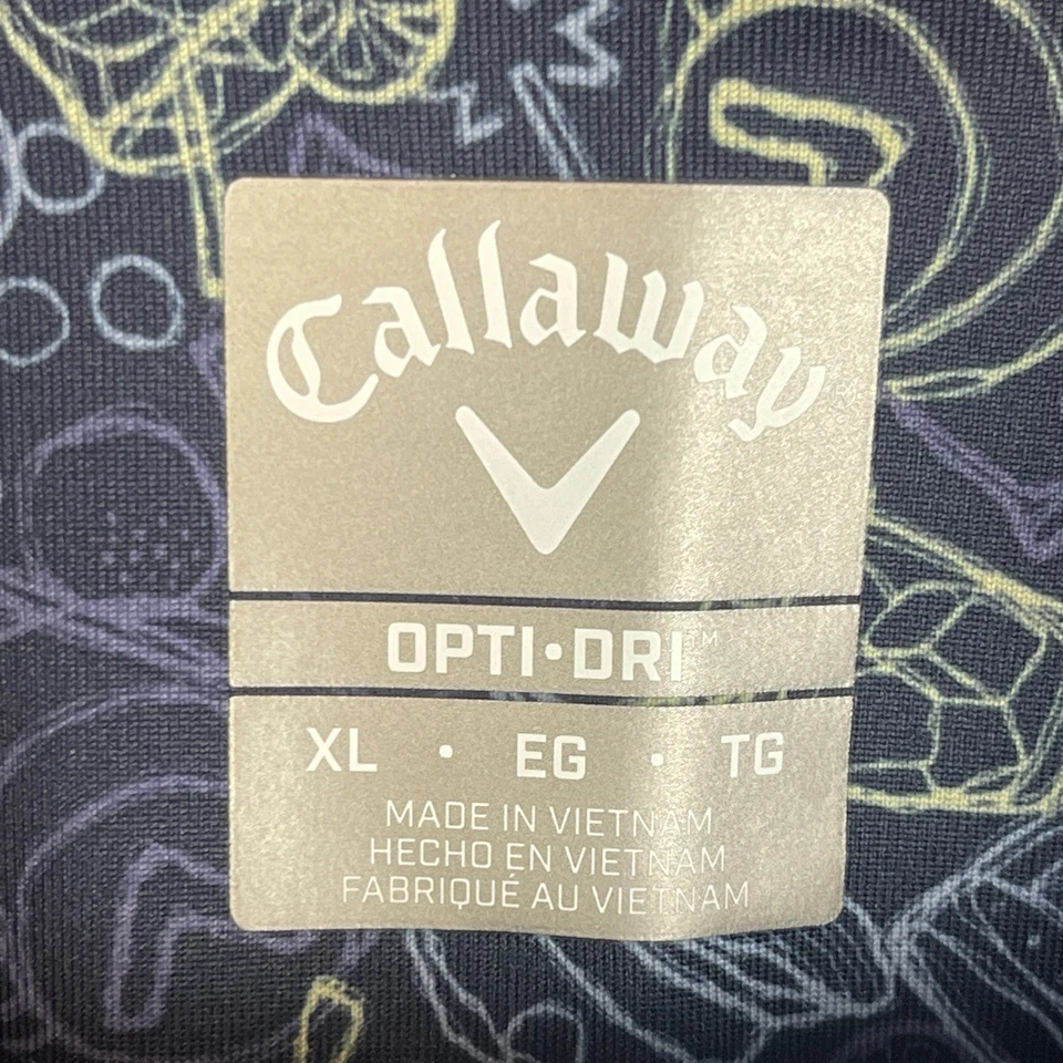 NEW Callaway Mens XL Golf Polo Shirt Peacoat Cocktails Opti-Dri Stretch Blue - Image 3 of 4