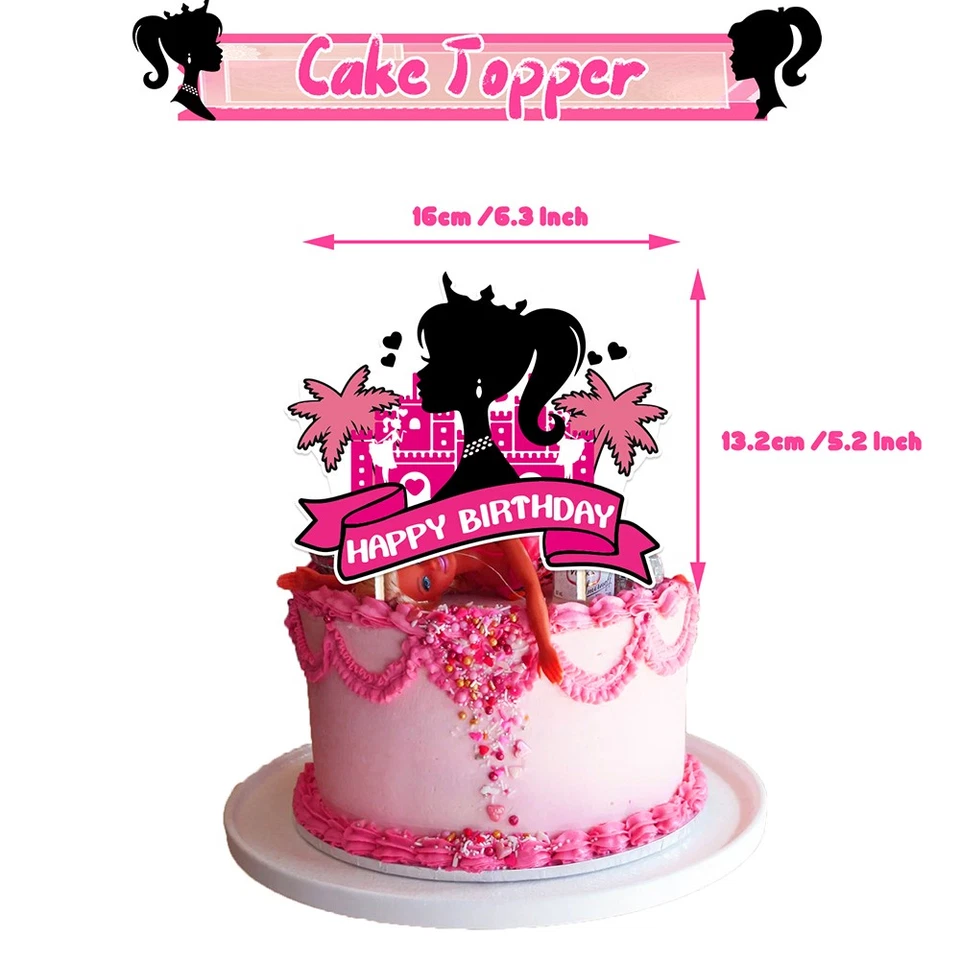 32x Barbie Geburtstag Party Dekorationen umfassen Banner Ballons Kuchen Toppers - Bild 4 von 4