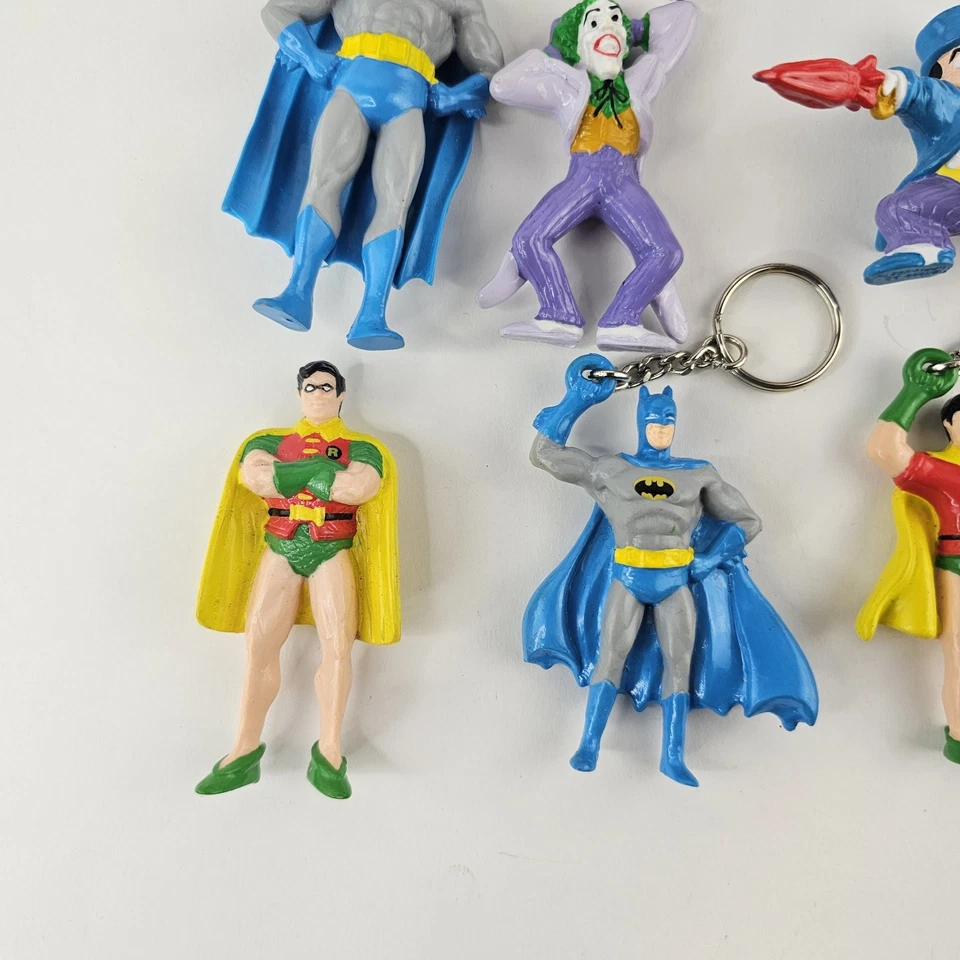 Figura PVC Batman Robin Joker Penguin 1989 DC Comics Applause Suction Key Chain Foto 2 de 4