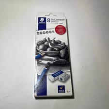  Mars Lumograph Graphite Artist Sketch Pencil 6 Pack w Eraser and Sharpener