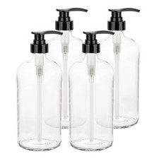 Glass Shampoo and Conditioner Dispenser - Large Glass Pump Bottle Dispenser -...