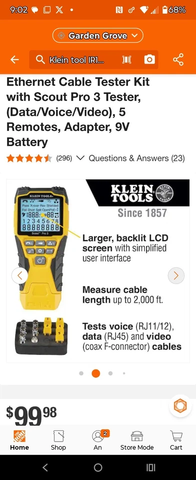 (COMBO)KLEIN TOOLS Scout Pro Cable Tester + Klein Tool Lan Scout Jr Cable Tester - Image 2 of 4