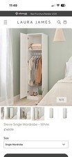New  Single Wardrobe Hallway Cupboard In White