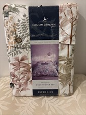 Image of Graham Brown Duvet Cover Set 2 Pillowcases 100% Cotton Super King