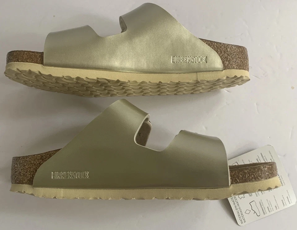 Birkenstock Buckle 210 Leather Sandal L2/33 Kid Girl Electric Metal Gold Arizona - Image 4 of 4