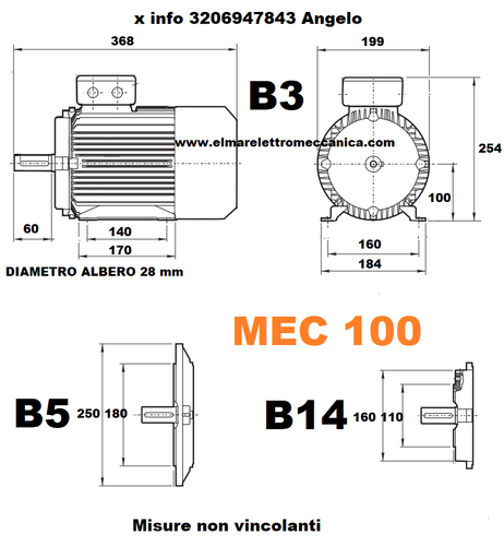 Motore Elettrico Monofase B3 CON PIEDINI giri 2800 1400 900 rpm poli 2 4 6 230 V - Photo 53/56