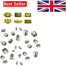 Secure and Durable A2 Stainless Steel Grub Screws - 40 Count with Cone Points