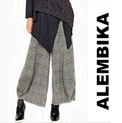 ALEMBIKA P309 Nubbly Jersey PIA Punto PANT Curve STONE/Khaki BLACK sz 5 US 14/16