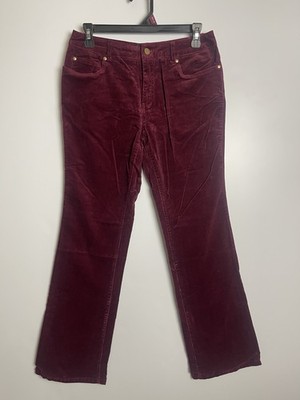 Curations Corduroy Bootcut Casual Pant Burgundy Pants Slimming Size 8 Petite