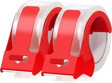 2 Rolls Clear Packing Tape with 2 refillable Dispenser,Heavy Duty Packaging Tape