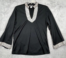 Exquisite Blouse Black/ Silver and Gold Sequin "She's A Lady" Size M Made in USA