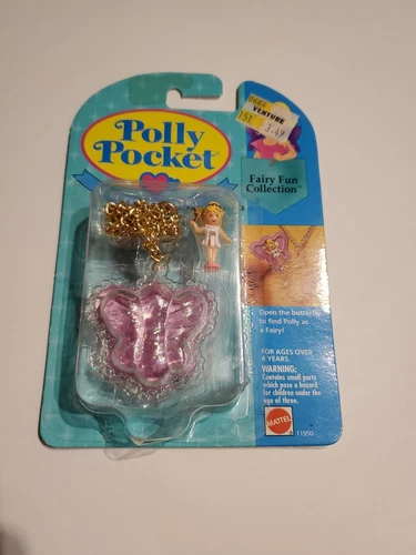 Polly Pocket BUTTERFLY FAIRY LOCKET NECKLACE 1993 Vintage Bluebird Toy Rare New