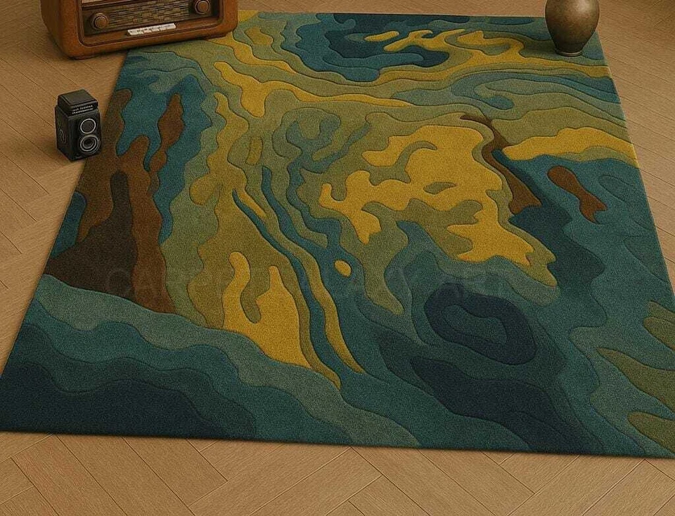 Modern Design Hand Tufted Living Room Kitchen Hall Cut Pile Pure Wool Soft Rugs. - Image 3 of 4