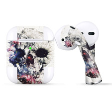 Skins Wraps compatible for Apple Airpods Flower skull