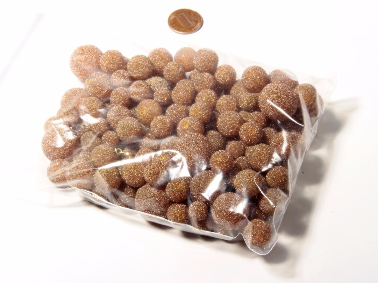 (140) vintage Bohemian mixed crystal glass ballotini coated orange