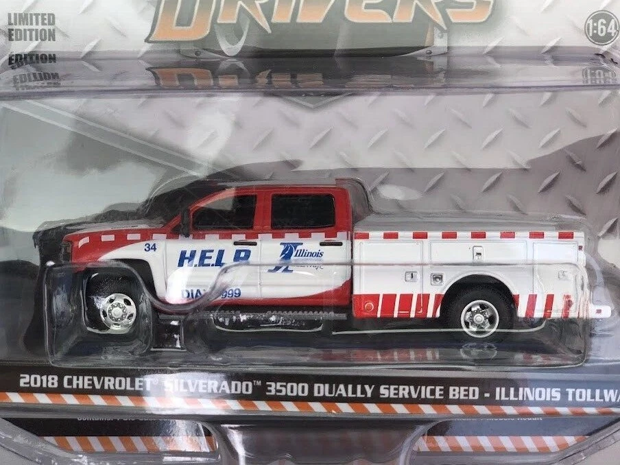 2018 Chevrolet Silverado 3500 Illinois Tollway 1/64 Fundido Modelismo Coche - Imagen 3 de 3