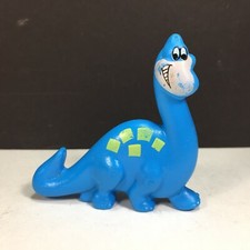 1992 Fruity Pebbles Cereal Premium Toy Blue Dinosaur PVC Figurine Brontosaurus