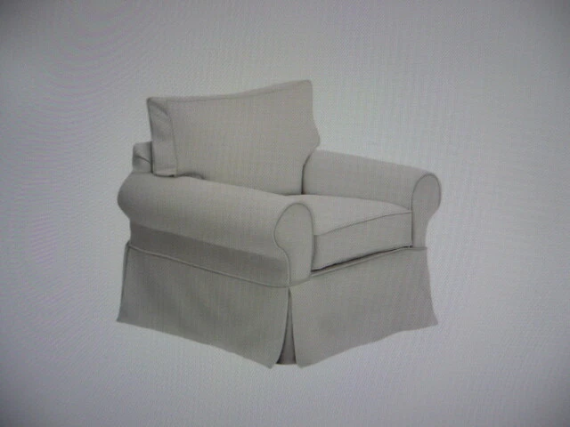 Pottery Barn Basic XL Armchair Slipcover Maize Yellow brushed Canvas White pipi - Image 3 of 4