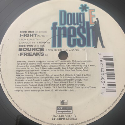 DOUG E. FRESH - I-IGHT / BOUNCE / FREAKS - GEE STREET - Vintage Vinyl 1993